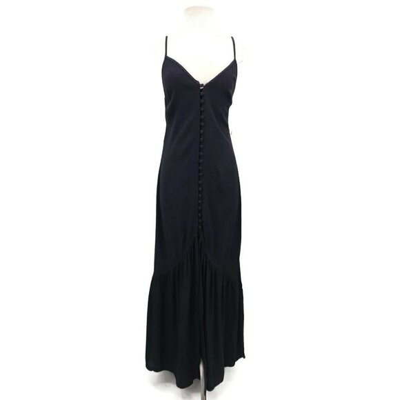 New Flynn Skye Unbutton Me Fresh Black Dress Womens L Maxi Button Front - Picture 3 of 12